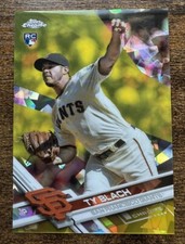 2017 Topps Chrome Sapphire Ty Blach Gold Refractor Rookie RC /5 FOP 1/1 Giants