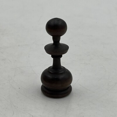 Single Black Pawn Chess Piece French Regence Regency 1 3/4'' Tall Turned Wood
