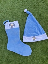 Official Manchester City FC Santa Hat  Christmas stocking BNWT