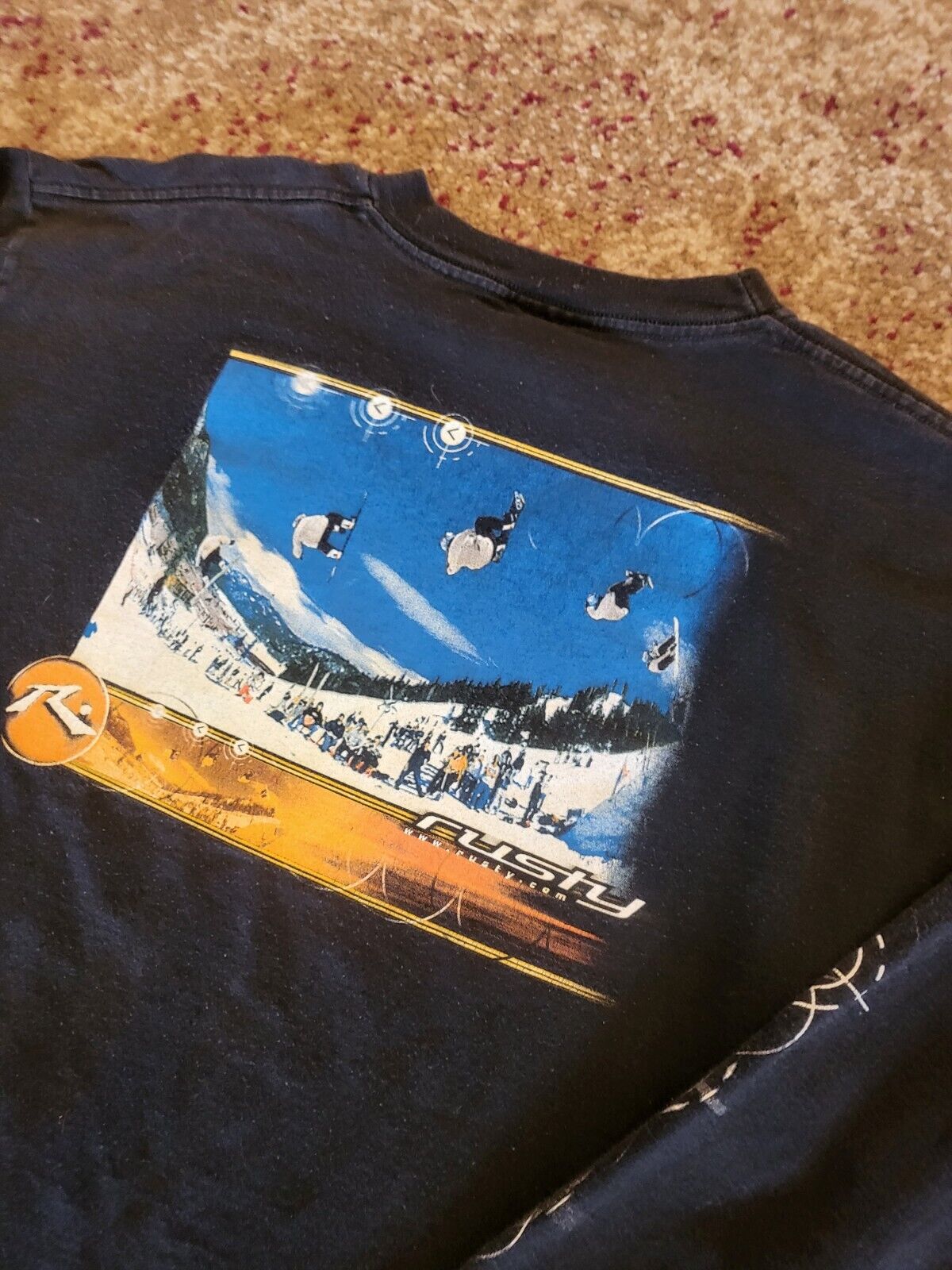 Rusty Snowboarding Vintage Y2k Long-sleeved Shirt