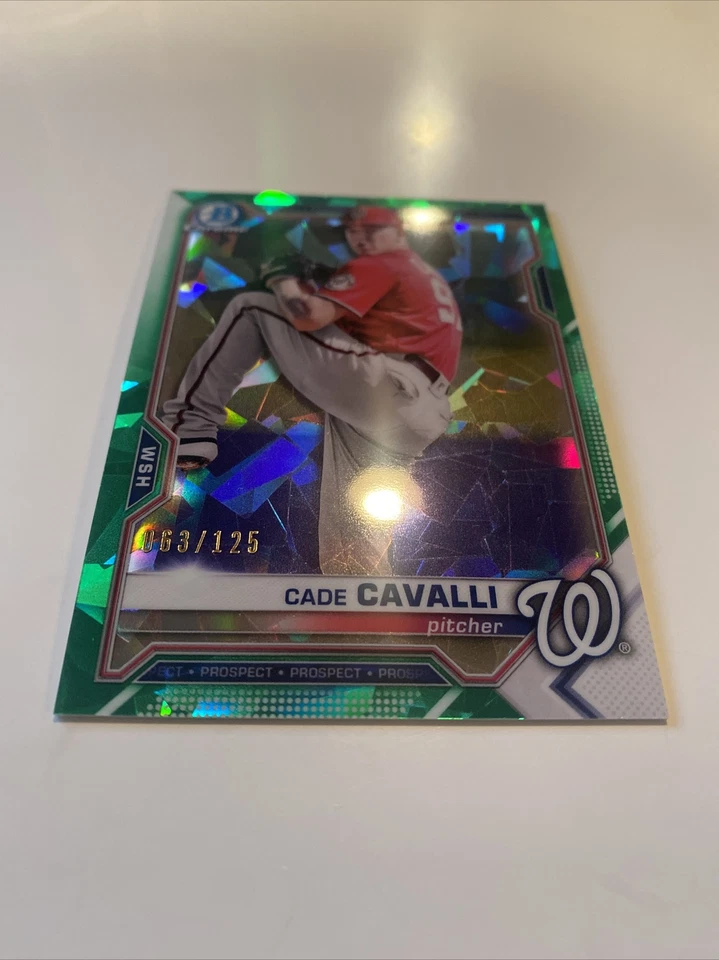 2021 Bowman Chrome Sapphire Cade Cavalli BCP-99 Green /125 - Image 4 of 4