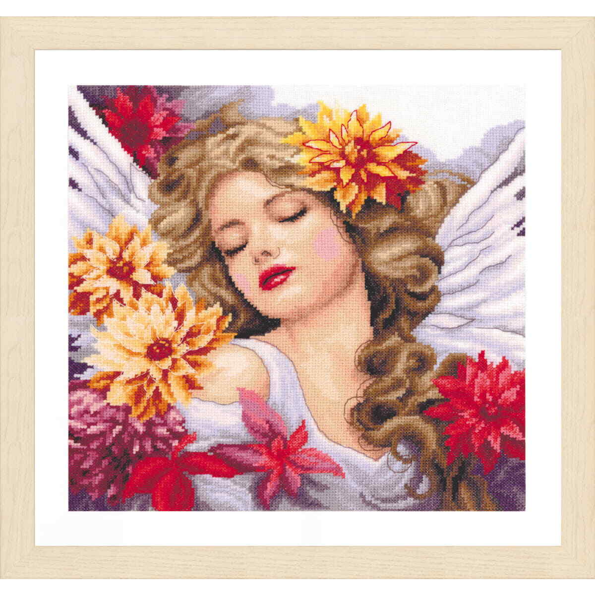 Lanarte counted cross stitch kit ""Classic Heavens Dahlia"", 29x29cm, DIY