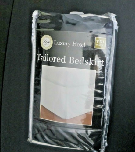 Bed Skirt Tailored Black Twin X-LG Luxury Hotel Brand 39'' X 80'' 14'' Drop - 第 1/1 張圖片