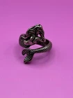 Vintage Silver Tone Mermaid Bypass Ring Unisex Punk Rock