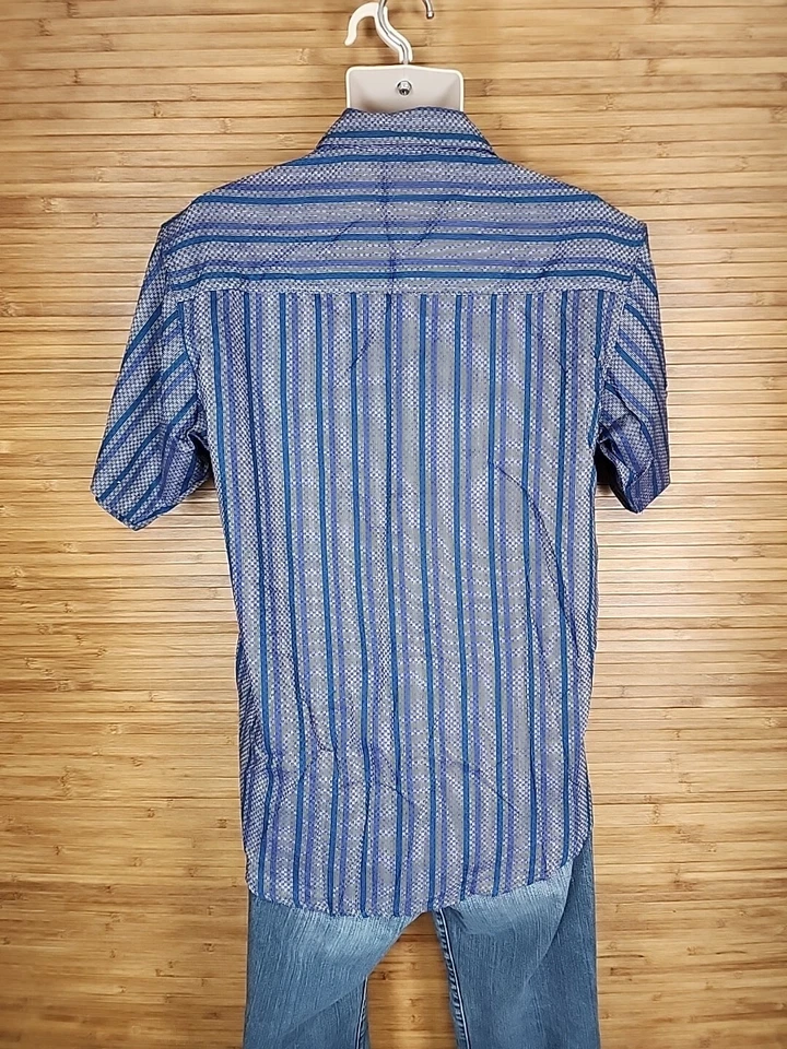 НОВАЯ мужская рубашка Moose Creek с коротким рукавом в полоску на пуговицах размер маленький S серая новая с ценниками - Изображение 4 из 4