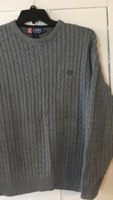 Chaps Ralph Lauren Men's Cable Knit Sweater Gray MEDIUM PERFECT 