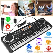 61 Key Digital Piano Electronic Keyboard Electric Piano Music W/ Microphone Kids