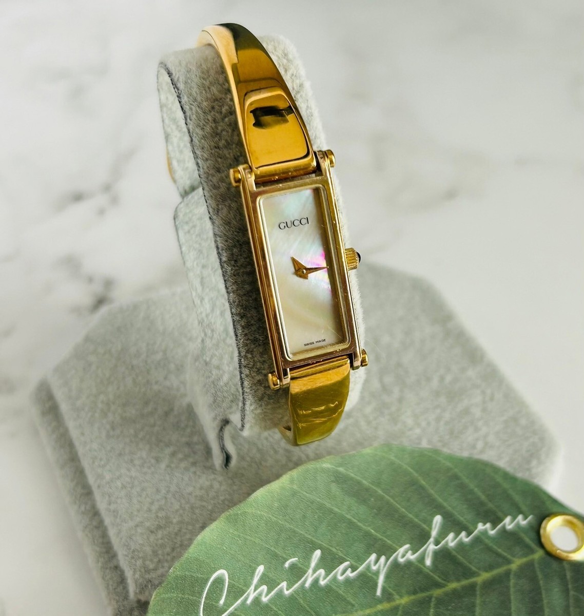 GUCCI 1500L Watch Gold Square Dial Swiss Rectangle Shell GUCCI 1500L Watch Gold Square Dial Swiss Rectangle Shell