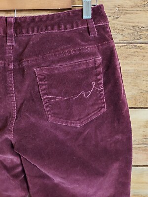 Burgundy Corduroy Pants 8 Petite Stretch Made In Bahrain St. Johns Bay Y2K