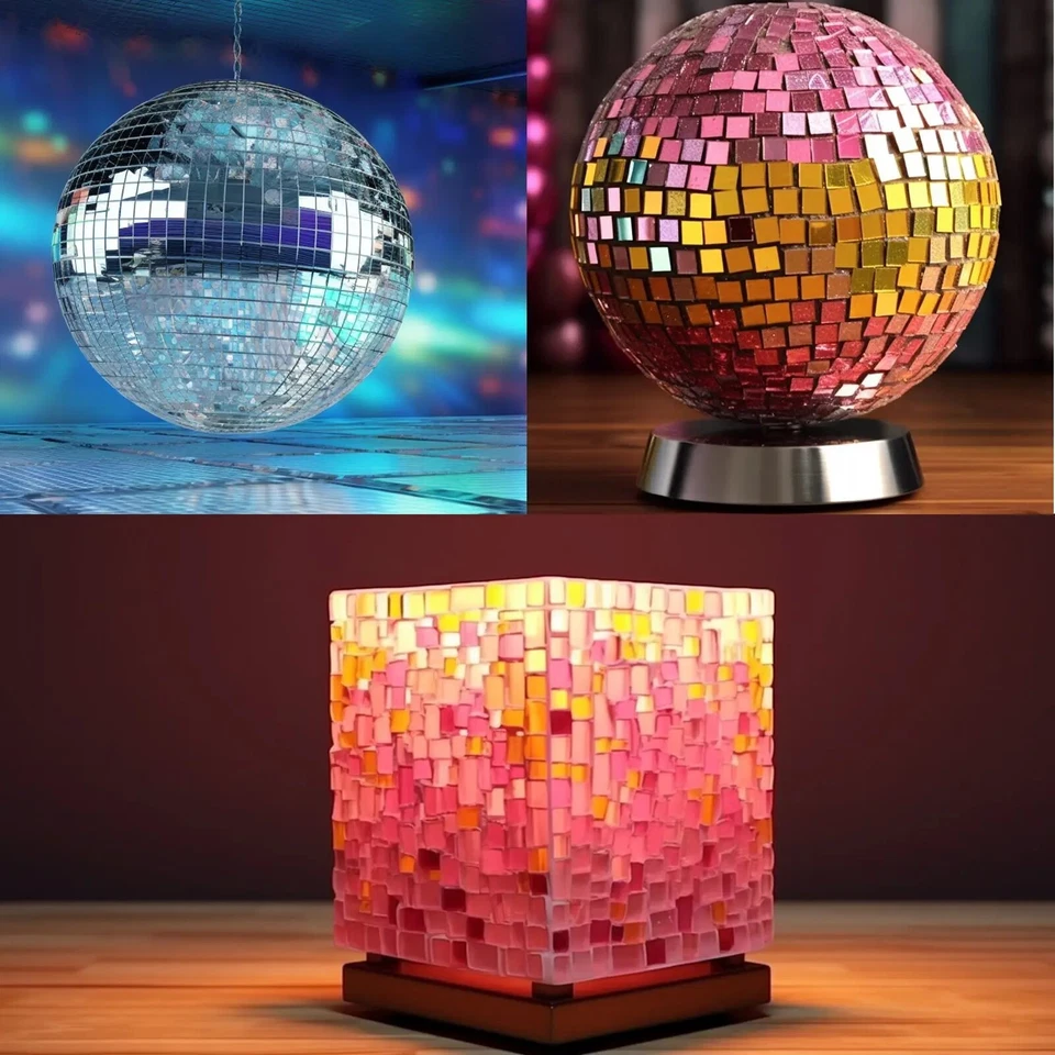 Espelho mosaico azulejos 0,2" ou 0,4" vidro artesanato pequenos espelhos quadrados ouro prata - Imagem 3 de 4