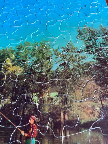 Jigsaw Puzzle Vtg Guild 304 Pc St. Joe River Michigan Fishing Dog Complete R3 - Picture 9 of 9