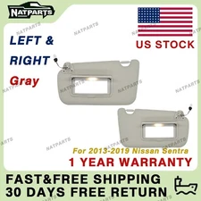 Pair Gray Side Sun Visor W/Light for Nissan Sentra 2013-2019 964003SG8A