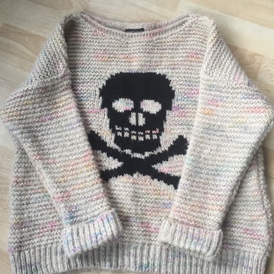 Topshop Goth Loose Knitted Jumper Skull Sz 12 Boho Festivals Grunge Final Price Ebay