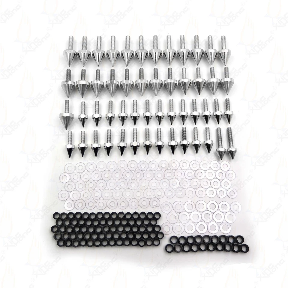 Pernos de carenado de clavos plateados para Yamaha YZF R6 YZF-R6 YZFR6 99-02 Foto 2 de 4