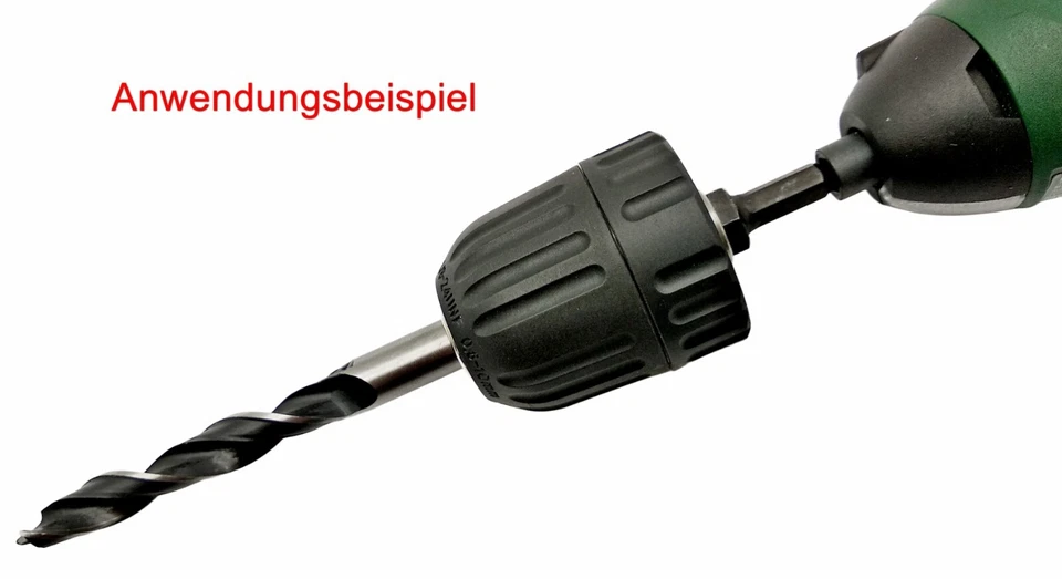 Bohrer Adapter Bit Bohrfutter 0,8-10mm schlüssellos 1/4'' HEX für Akkuschrauber - Bild 4 von 4