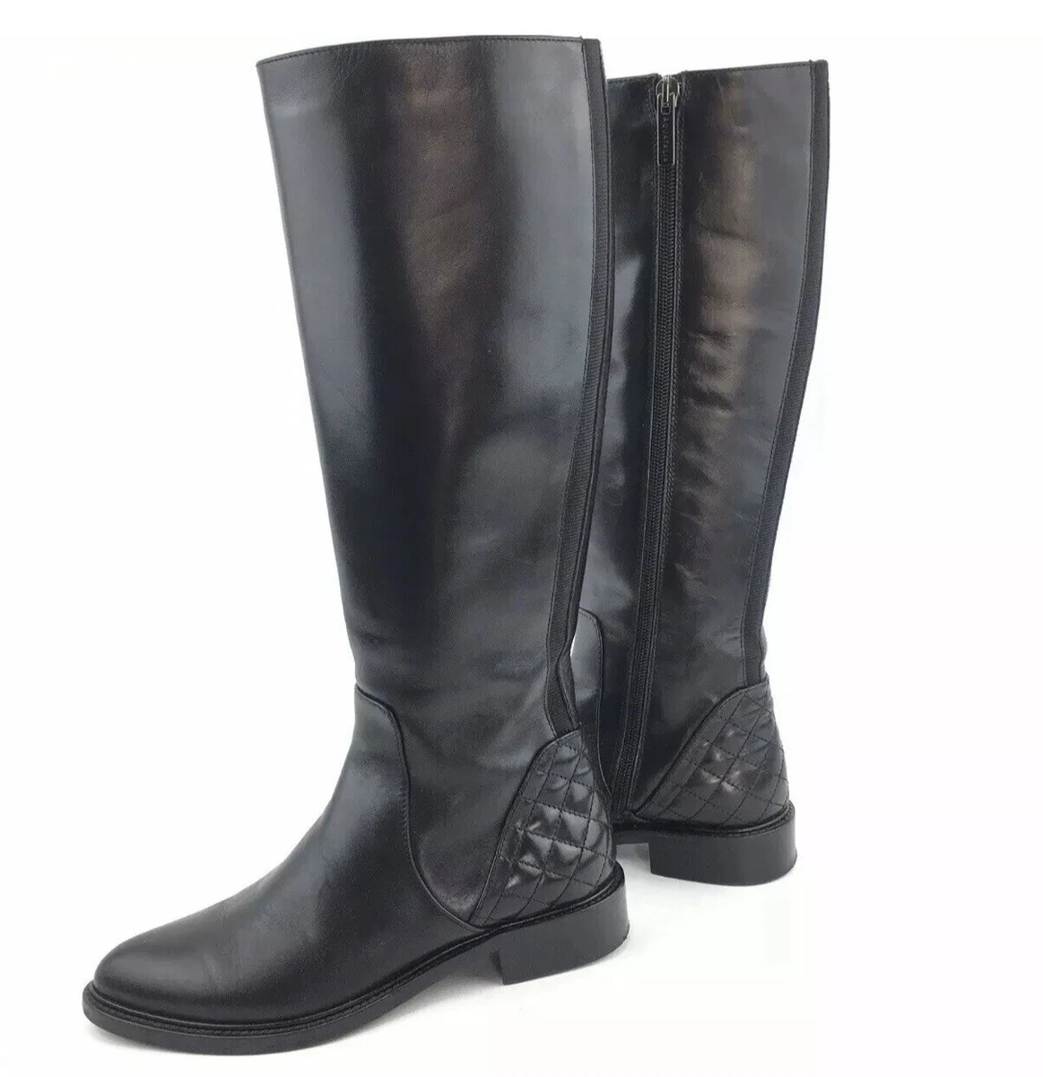 Aquatalia Geneva Waterproof Tall Black Riding Boots Size 5 1 2 Women s US 5.5