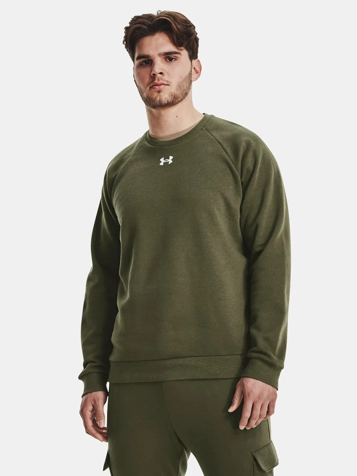 Уличная толстовка UNDER ARMOUR FLEECE CREW Herren Grn с капюшоном Alltag 1379755-390 9290₽