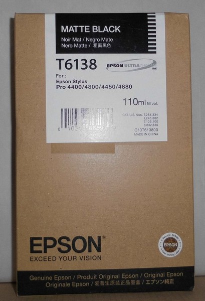 Original Epson T6138 Tinte Matte Black Stylus Pro 4400 4800 4450 4880 2017 Ovp-image