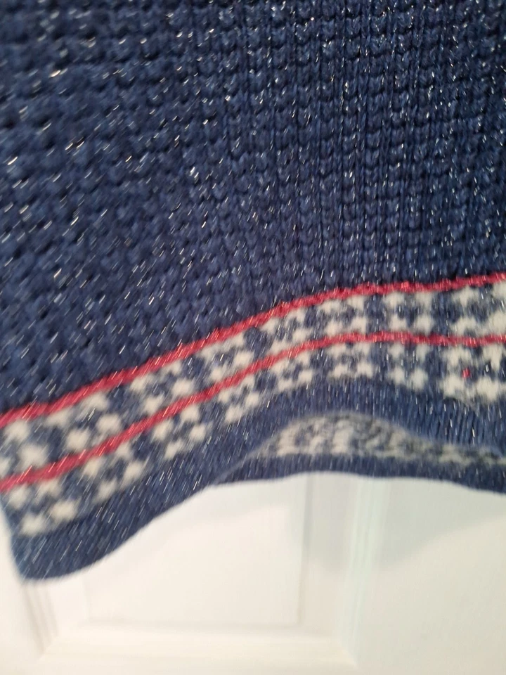 Colete Koret City Blues Petites Azul Brilhante com Zíper Antigo Feriado Tamanho Grande - Imagem 3 de 4