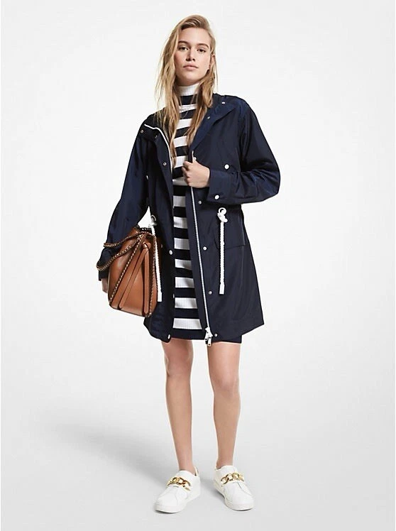 Giacca donna Michael Kors con cappuccio eco anorak blu scuro taglia:S nuova
