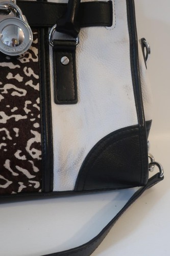 Bolso de mano para mujer Michael Kors blanco negro cuero guijarros * - Imagen 4 de 16