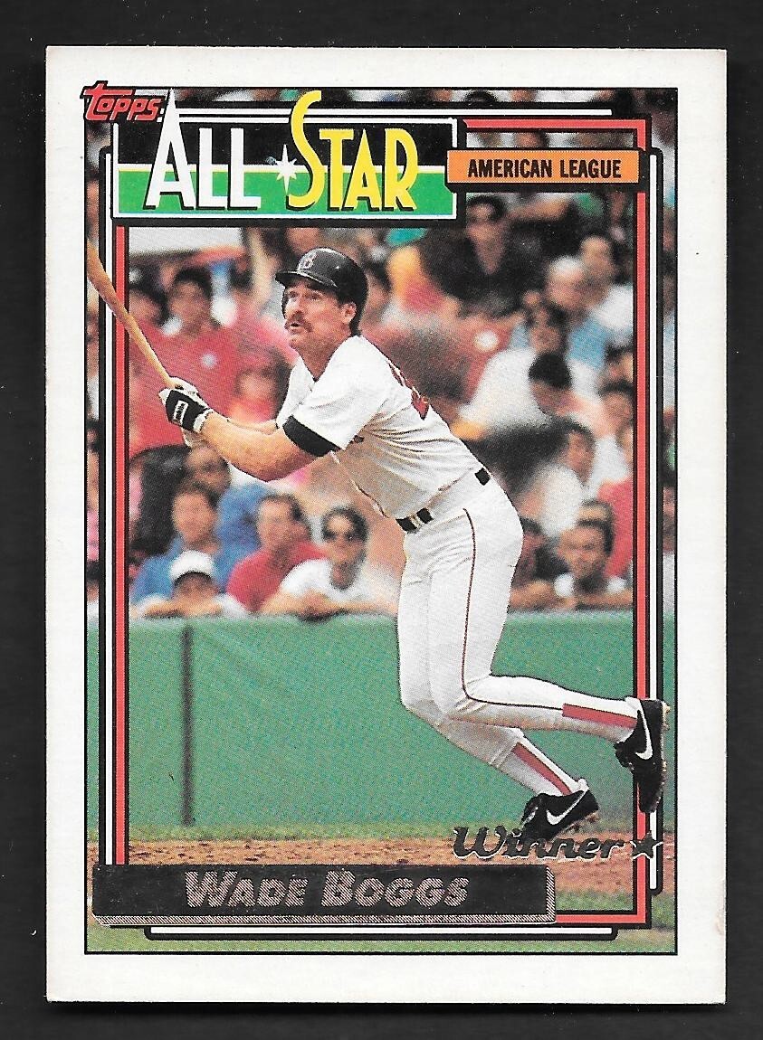 1992 Topps WADE BOGGS Winner Gold - BOSTON RED SOX - #399