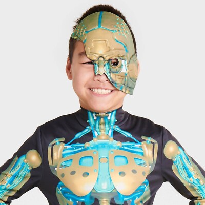 Scary Skeleton Costume For Kids - Halloween Jumpsuit With Face Mask For Boys & Girls - View #12