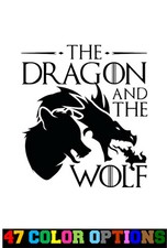 Vinyl Decal Truck Car Sticker Laptop - Game Of Thrones The Dragon And The Wolf