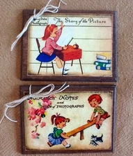 **NEW** 5 Wooden School / Teacher  Ornaments/HangTags HANDCRAFTED SETO6