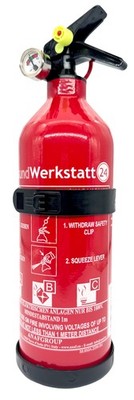 Aluminium ABC-Autofeuerlöscher 1 kg 'Pia' - Feuerlöscher mit Halter + Manometer