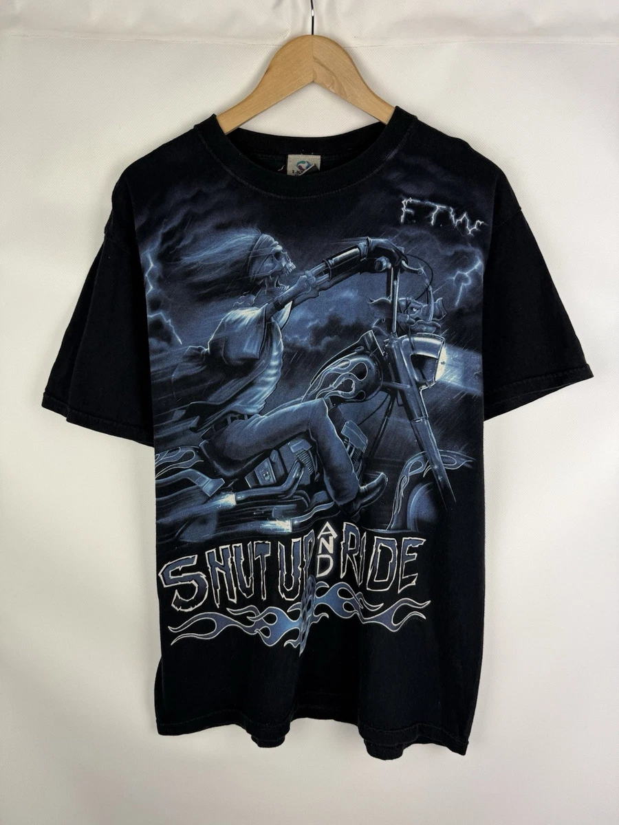 Maglietta Uomo Black Metal Con Teschio Gotico - MAKAYA, Nera, 100% Cotone