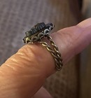VTG Whiting & Davis Style Black Pearl Cameo Ring Unsigned Cameo — photo 4