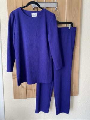 Kathie lee Purple Top & Pant Set Size M NWOT