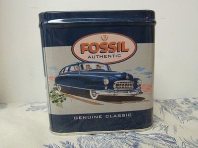 Fossil Authentic Brand Metal Tin Watch Box (No Watch)