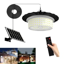 Solar Pendant Light Outdoor Indoor Hanging Light Waterproof for Barn Shed Garden