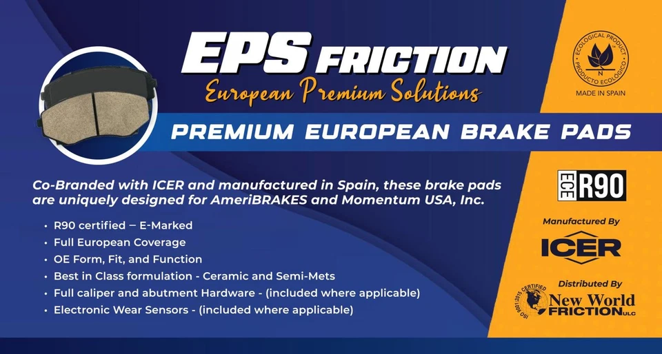 Front 348MM GEO Coated Rotors & EPS Brake Pads For BMW 535i 2011 2012 2016 - Image 3 of 4