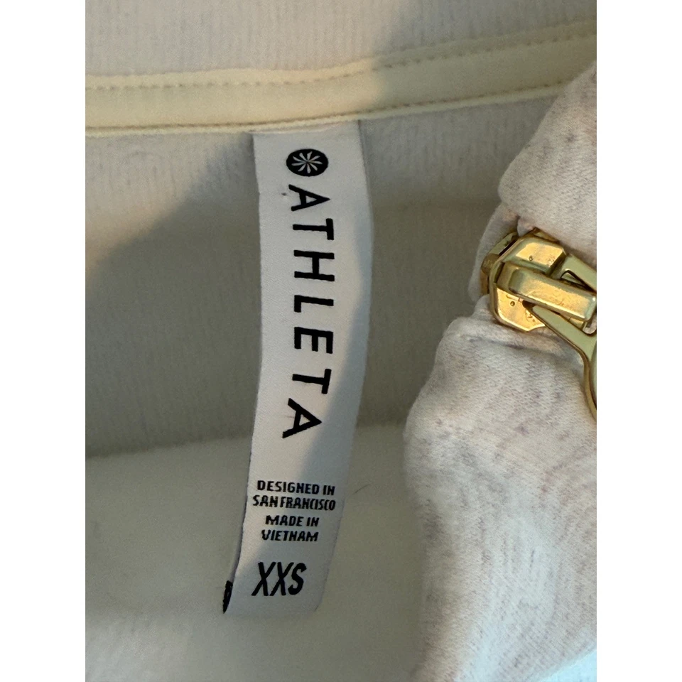 Pullover asimétrico Athleta para mujer acogedor Karma XXS beige jaspeado cremallera cuello Foto 3 de 4