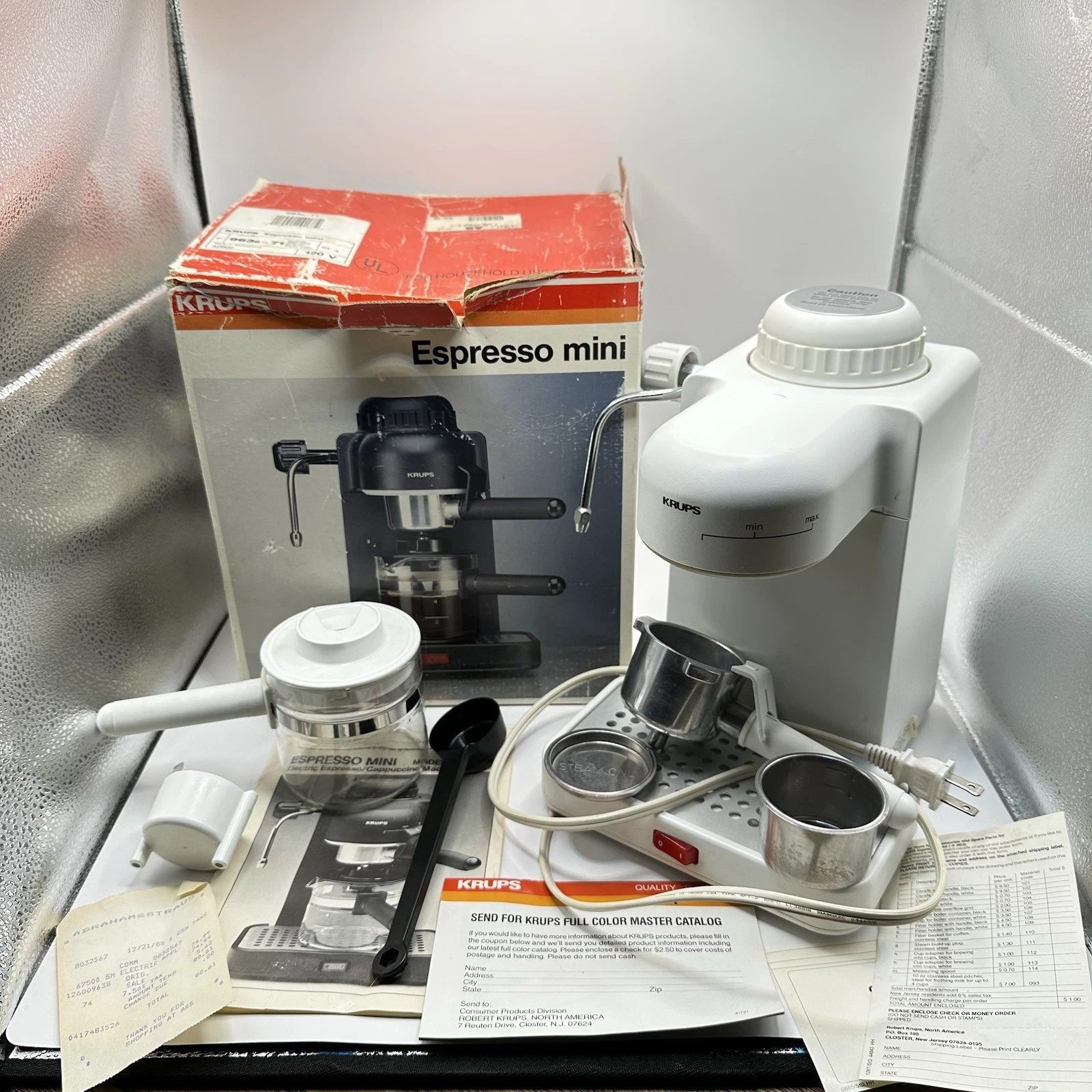 Krups Espresso Mini 963 White Electric Cappuccino Espresso Coffee Maker Machine