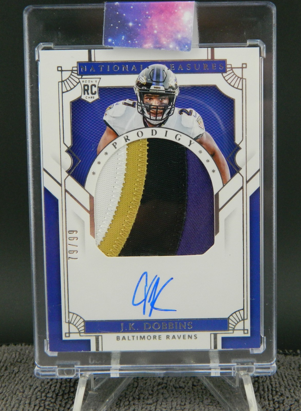 J.k. Dobbins ROOKIE PATCH AUTO National Treasures 4-Color Patch Numbered 79 /99 view 1
