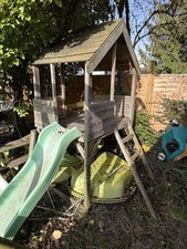 Wooden Playhouse And Slide