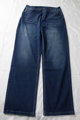 Halara Women's High Waisted Pocket Straight Leg Jeans WR4 Paint Blue Denim Large