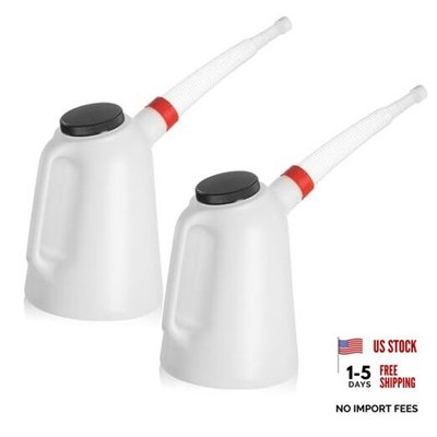 Pack Plastic Oil Measuring Container with Lid & Duct Cap 5 Liter Motor Car 2