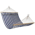 Northlight Striped Macrame Quilted Two Person Double Hammock with Pillow - 9' x