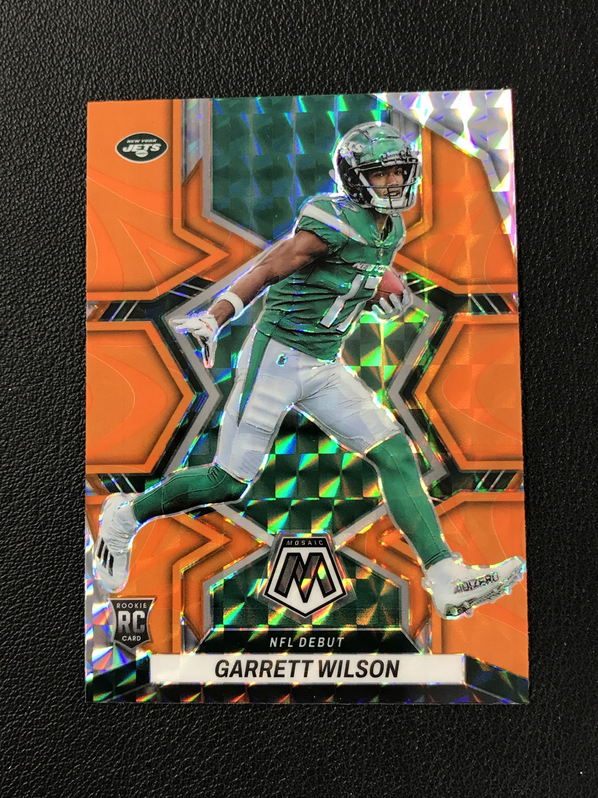 2022 Panini Mosaic #276 Garrett Wilson New York Jets Mosaic Reactive Orange RC
