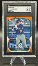 2023 Axel Sanchez /25 1st Bowman Prospect ORANGE Refractor BCP-73 SGC 8 Mariners