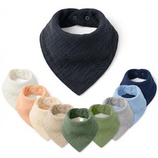 Muslin Baby Bandana Bibs 100 Cotton Soft Absorbent Drool Teething Bibs New