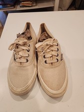 vintage 80's white vans sneakers sz 7 made usa canvas