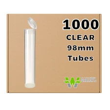 W Gallery 1000 Clear 98mm Pop Top Tubes - Airtight Smell Proof Containers