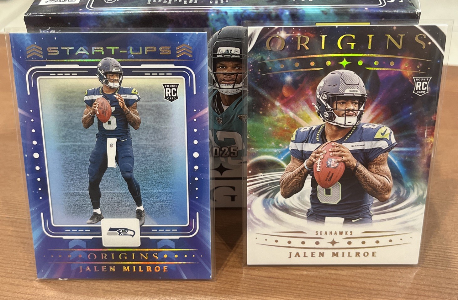 2 Cards- Jalen Milroe- 2025 Panini Origins - Start Ups #6 RC And Base Origins RC