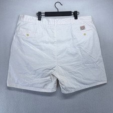 Vintage Ralph Lauren Shorts Mens 42 Fits 38 White Baggy Pleated Chino USA Made